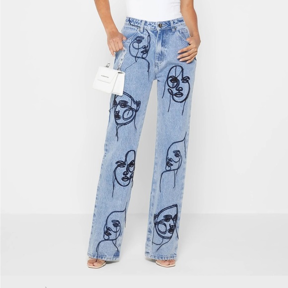 Line Art Boyfriend Jeans - Mid Blue - Picture 7 of 13